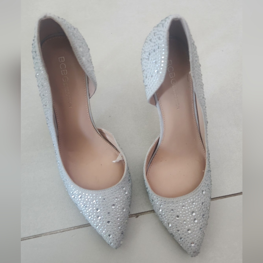 Bcbgeneration Silver Crystal Embellished Heels - image 2